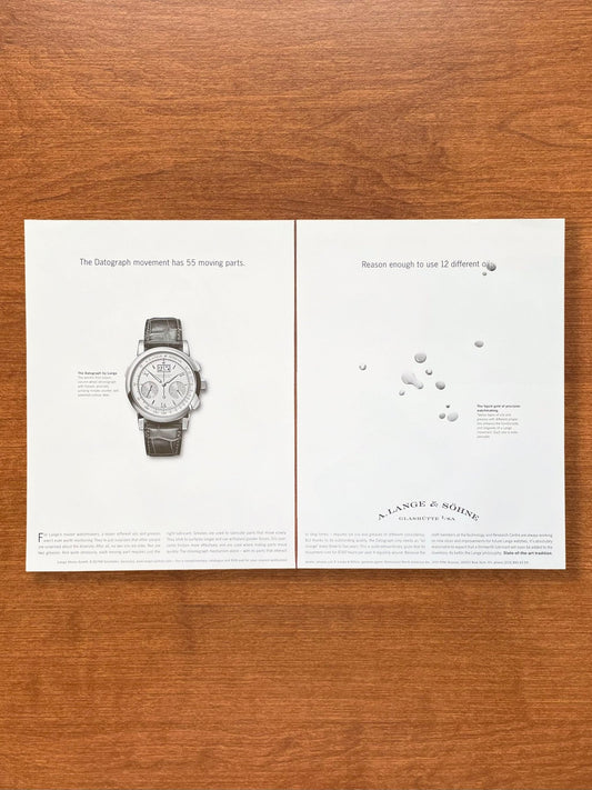 2007 A. Lange & Sohne Datograph "12 different oils." Advertisement