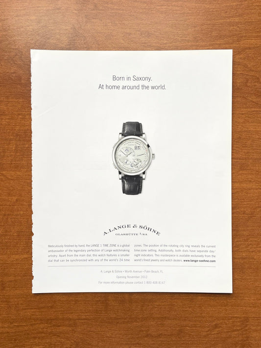 2012 A. Lange & Sohne Lange 1 Time Zone Advertisement