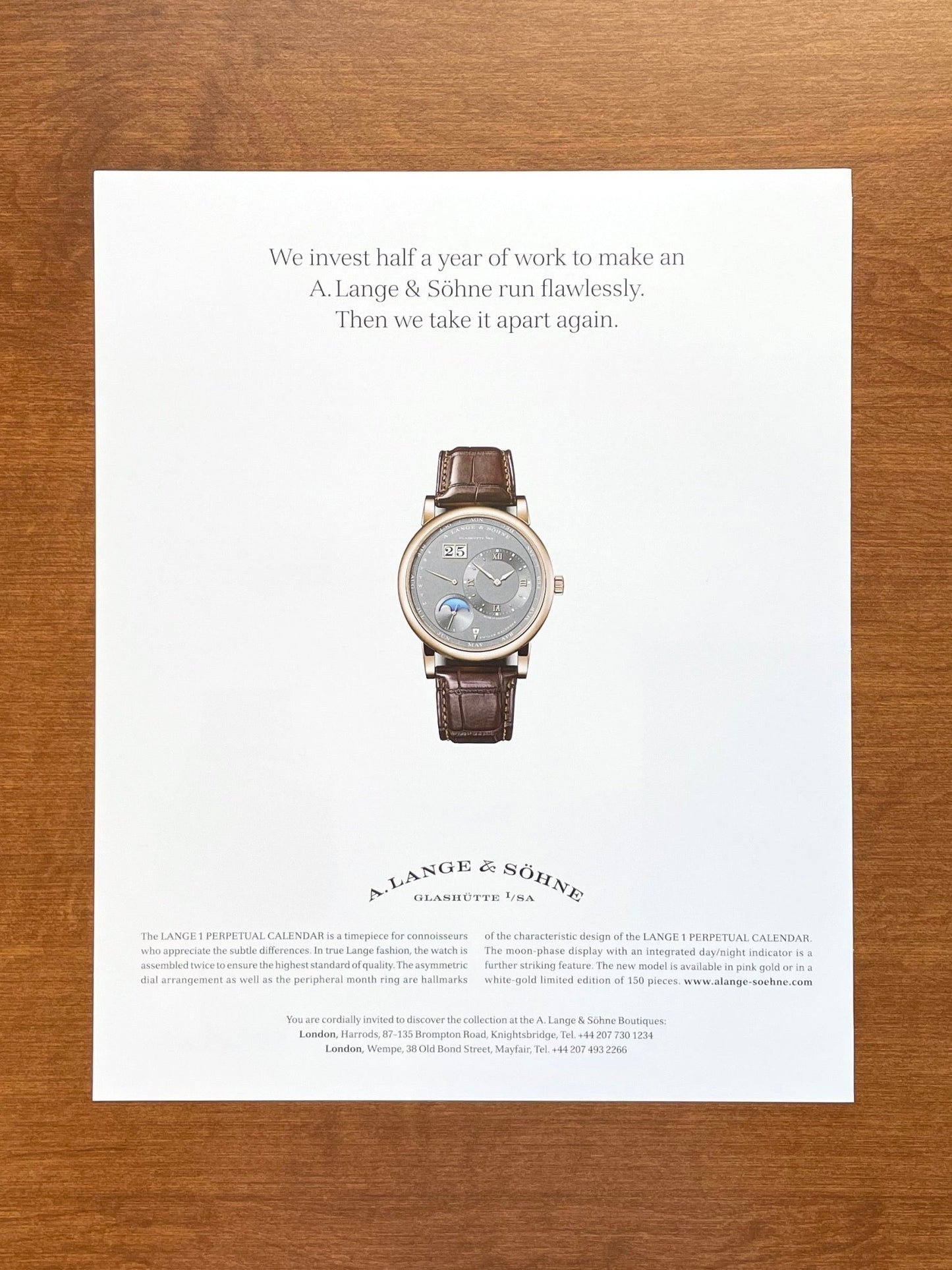 A. Lange & Sohne Lange 1 Perpetual Calendar Advertisement