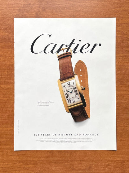 Cartier Tank Americaine "150 Years..." Watch Advertisement