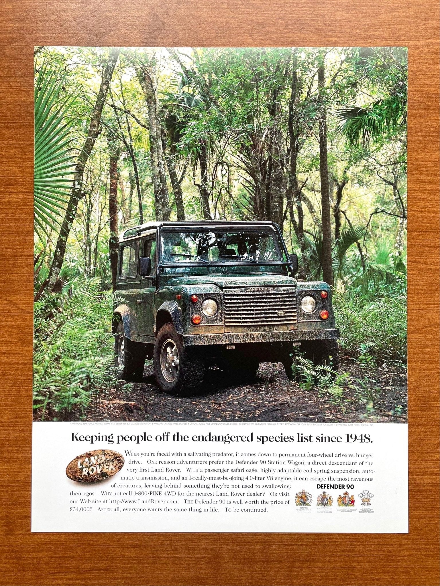 Defender 90 "endangered species list..." Ad Proof