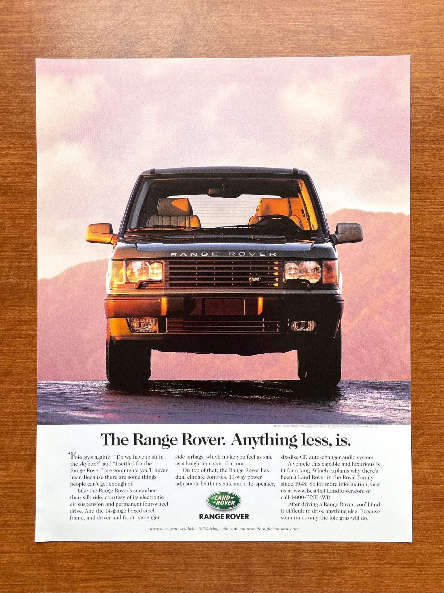 Range Rover "Anything less, is." Ad Proof