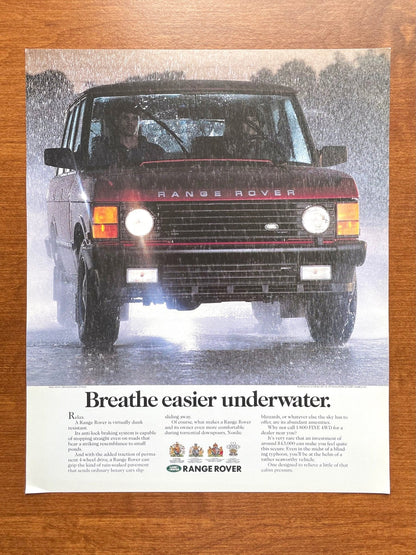 Range Rover "Breathe easier underwater." Ad Proof