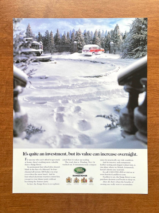 Range Rover "its value can increase overnight." Ad Proof