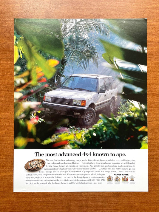 Range Rover "most advanced 4 x 4 known to ape." Ad Proof