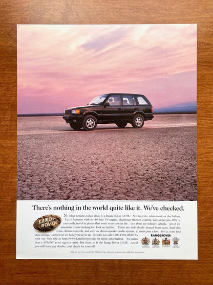 Range Rover "nothing in the world quite like it..." Ad Proof