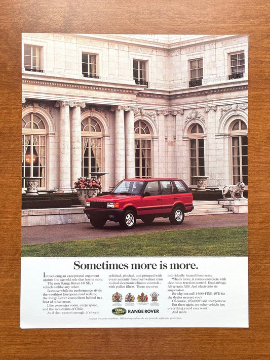 Range Rover "Sometimes more is more." Ad Proof